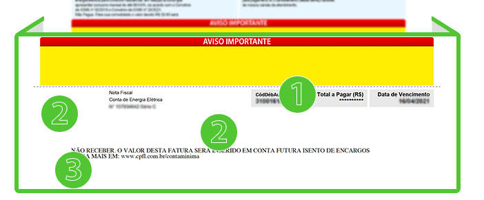 Notificação de conta mínima